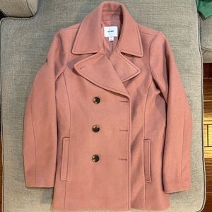 Pink rosy mid length winter dress coat. Old Navy women size M.